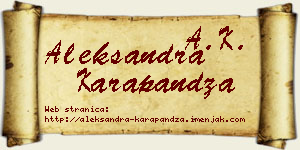 Aleksandra Karapandža vizit kartica